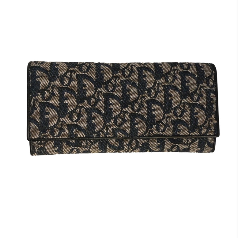 Christian Dior Monogram Trotter Canvas Long Flap Wallet
